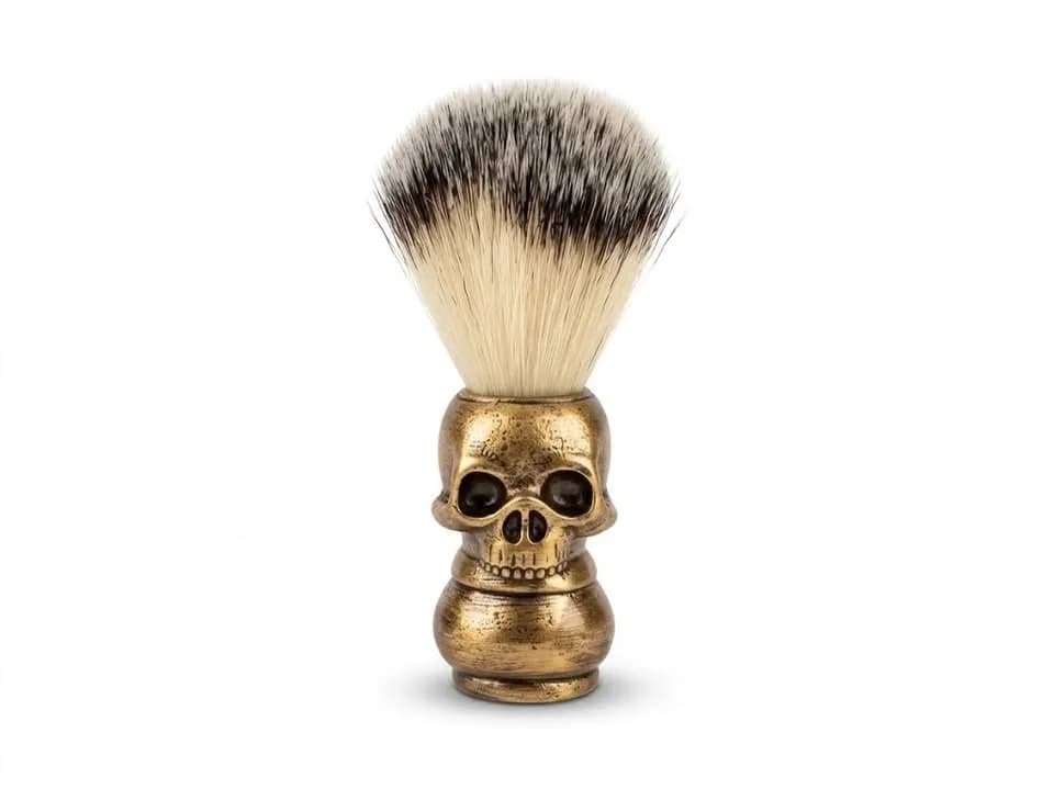 BROSSE A BARBE TETE DE MORT GOLD/BLACK