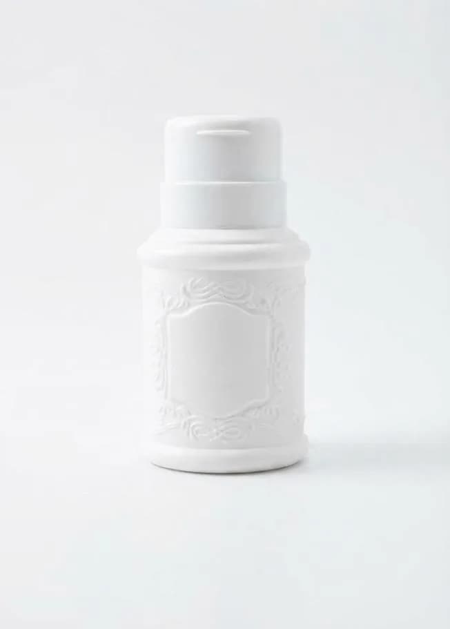 FLACON VIDE ACETONE COULEUR AVEC POMPE WHITE