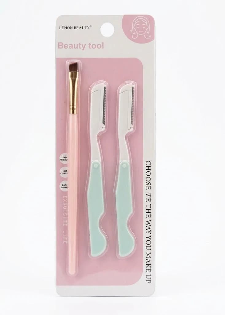 LEMON BEAUTY BRUSH + 2PCS LAM SOURCIL 3EN1 GREEN