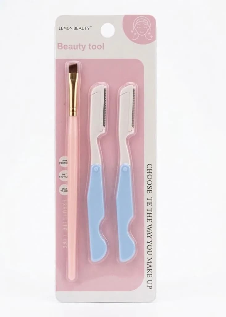 LEMON BEAUTY BRUSH + 2PCS LAM SOURCIL 3EN1 BLUE