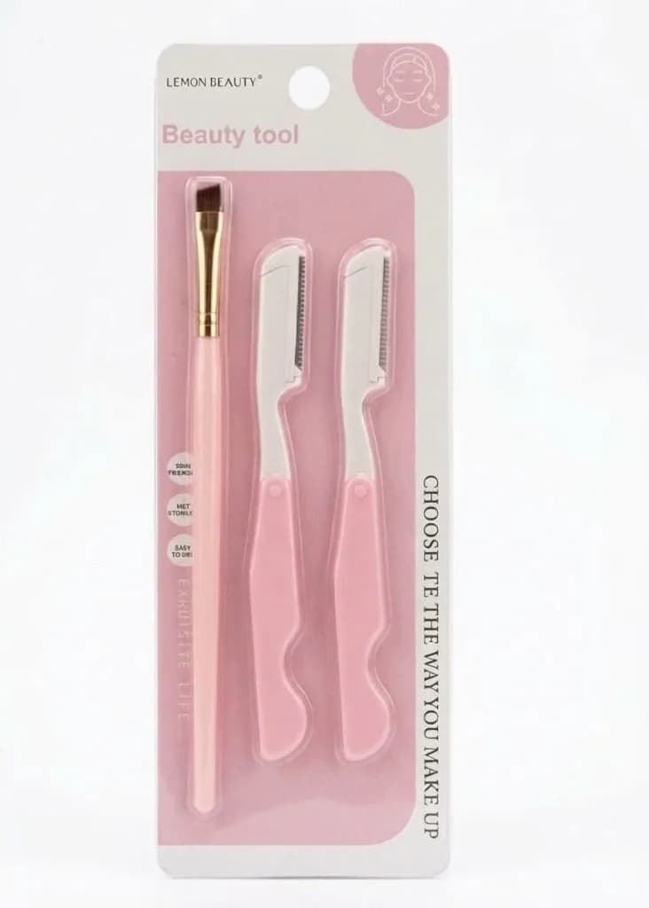 LEMON BEAUTY BRUSH + 2PCS LAM SOURCIL 3EN1 PINK