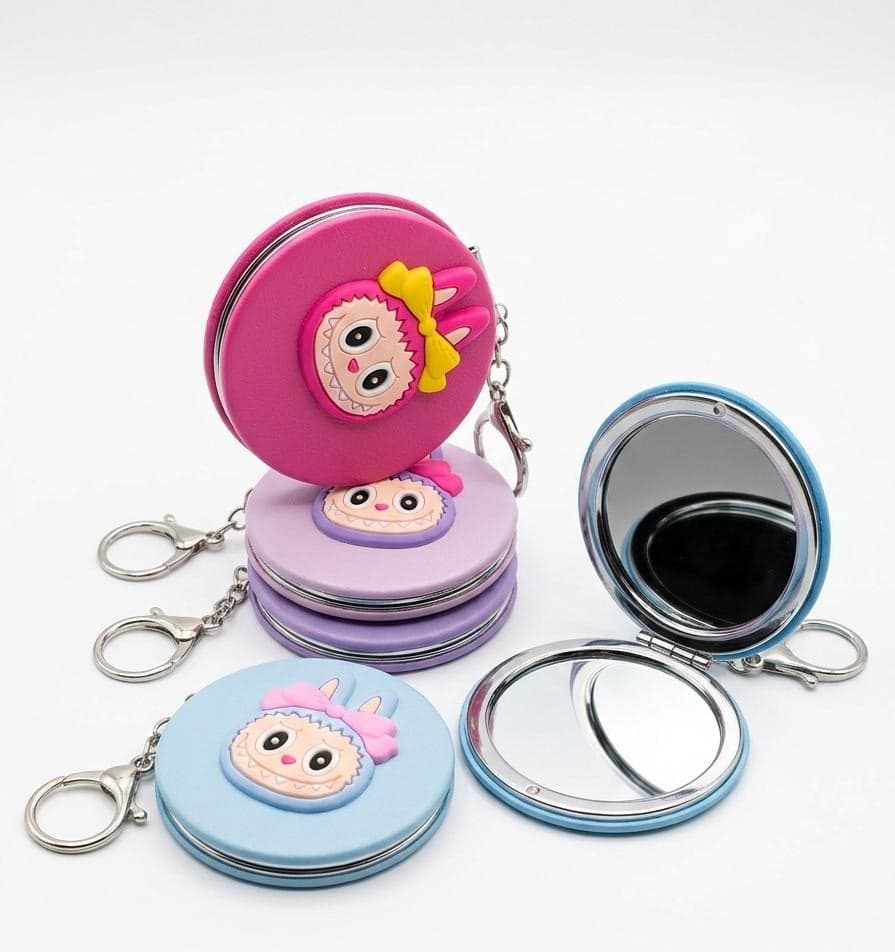 MIROIR DE POCHE DOUBLE PLIANT AVEC PORTE CLES LABUBU