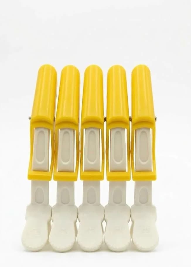 PINCE CHEVEUX CROCODILE 5PCS YELLOW