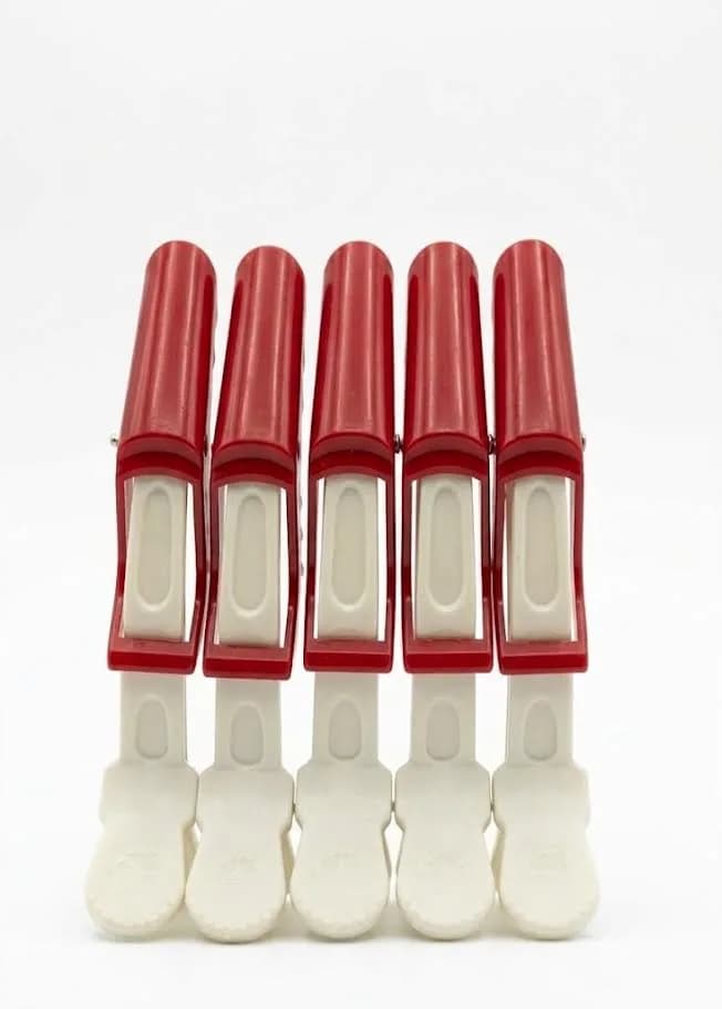 PINCE CHEVEUX CROCODILE 5PCS RED