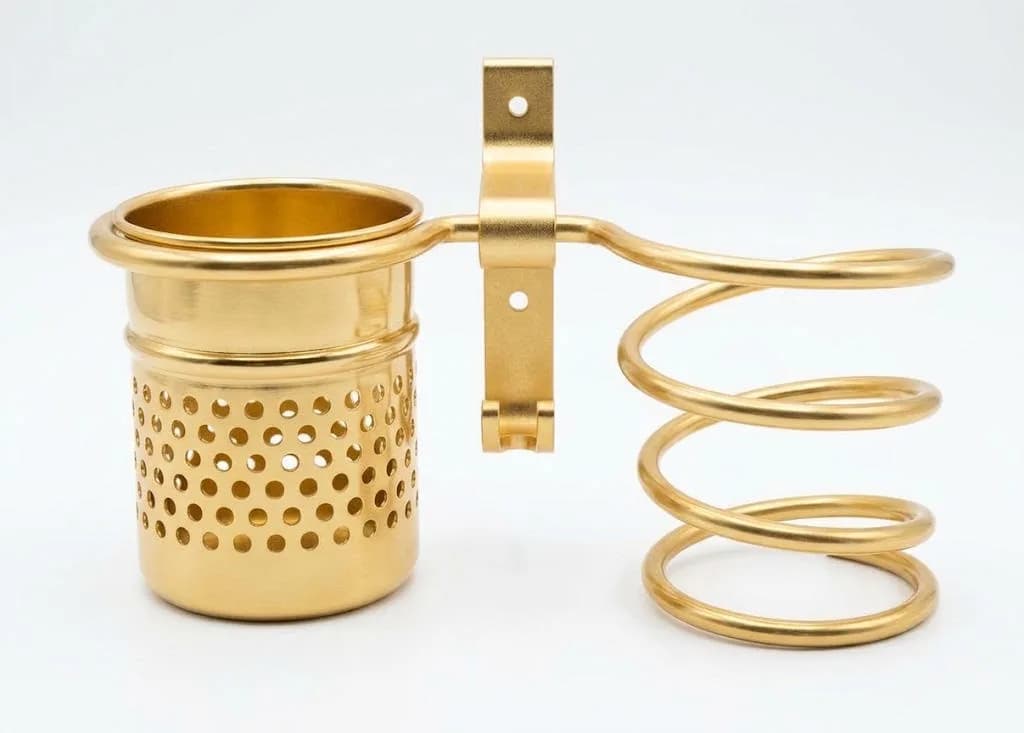 SUPPORT SECHE CHEVEUX AVEC 1 RANGEMENT ROND