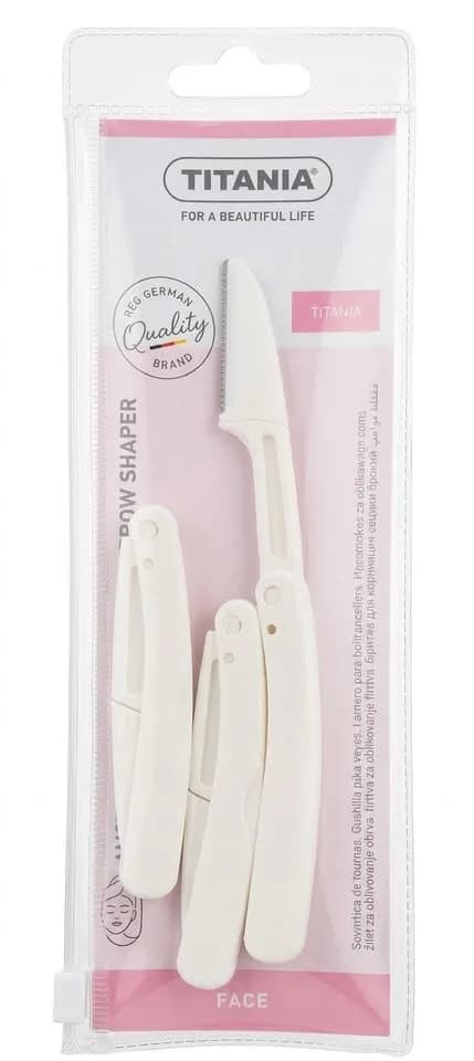 TITANIA LOT DE 3 TONDEUSES À SOURCILS PLIABLES 8 CM