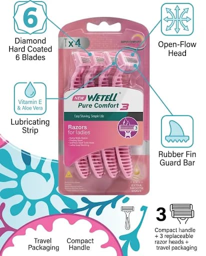 WETELL LADY RASOR 3 BLADES 4PCS
