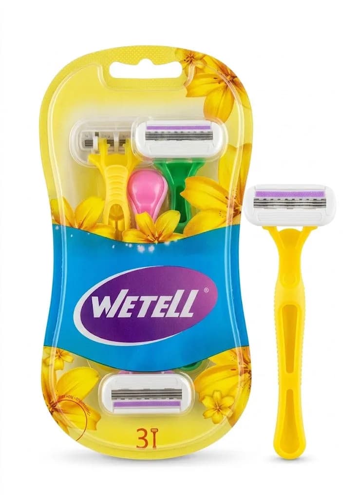 WETELL LADY RAZOR 3 BLADES PARFUME FLOWERS 3PCS