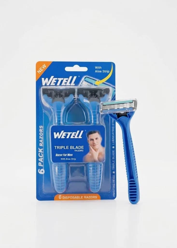 WETELL MEN RASOIR 3 BLADES 6PCS