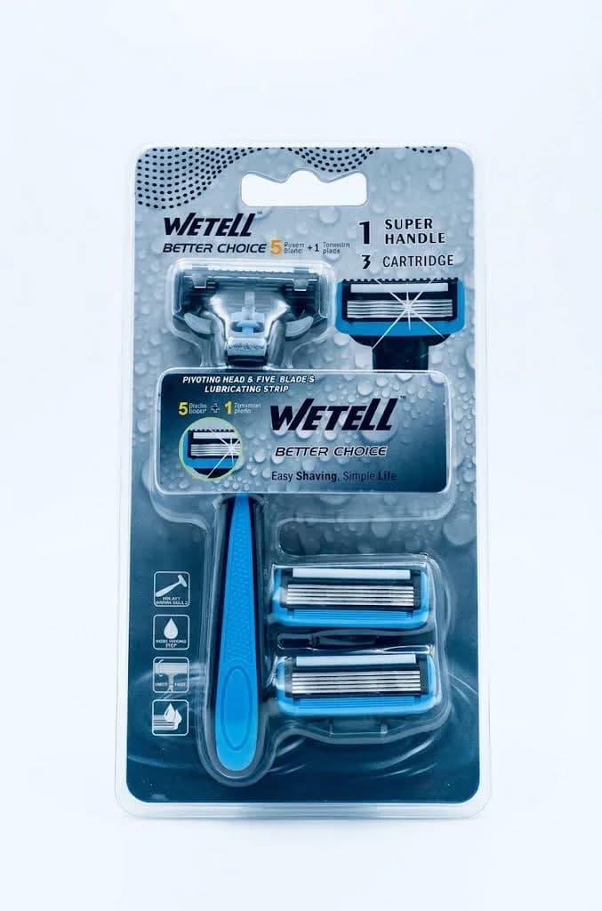WETELL MEN RASOIRE 5 BLADE 1PCS+2PCS RECHARGE
