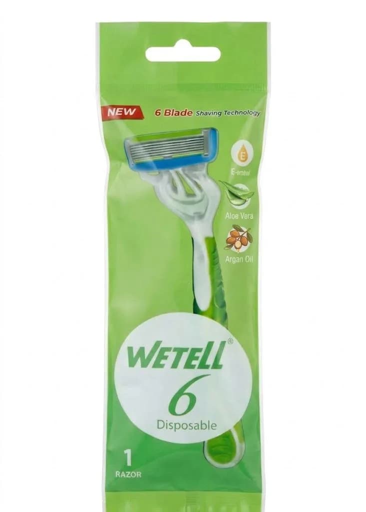 WETELL RASOR AVEC ALEO VERA RT VITAMINE E 6 BLADES 1PCS